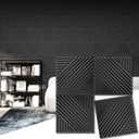 Art3d 33-Pack 3D Wall Panels for Interior Wall Decor, Textured Accent Wall Paneling for Living Room, Bedroom, TV Wall Background, 12"x12" Black