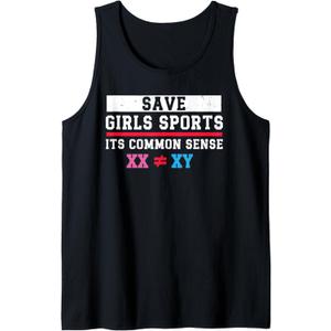 Save Girls Sports, Its Common Sense XX Different To XY Tank Top (Small, Black)