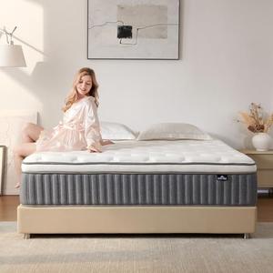 SNFPNE Full Size Mattress 12 Inch, Hybrid Memory Foam Mattress with Zoned Pocket Coils Support and Motion Isolation Design, Strengthen Edge Support,CertiPUR-US Certified, Medium Firm in a Box