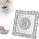 Hibbent Upgraded Shower Drain Hair Catcher for Bathroom Floor 4" Drain, Anti-Clogging Shower Drain Cover, Stainless Steel & Silicone Drain Strainer with Handle, Shower Drain Protector, Grey