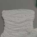 Floerns Women's Rhinestone Sleeveless Bandeau Party Corset Strapless Tube Top (White)