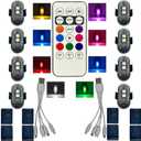 8PCS Wireless LED Lights for Car with Remote Control, Wireless LED Strobe Lights 8 Colors USB Charging IP65 Waterproof Anti-Collision Warning Light for Car Truck Motorcycle Drone Bike Aircraft
