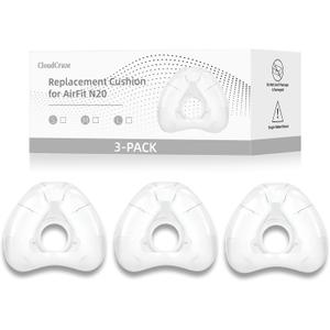 3 Pack Replacement Nasal Cushion for ResMed AirFit N20, Compatible with Original Frame, Reliable Seal and Durable Replacement Supplies, Large