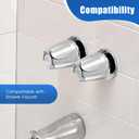 Enhon Shower Knobs 2 Piece Replacement, Compatible with Pfister Verve Tub Shower Handle Replacement, 2 Faucet Handle Trim Kit for 5-1/2 inch High, 12 Tooth Broach Stem Cartridge(Polished Chrome)