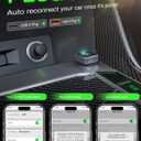 2-in-1 Wireless CarPlay Adapter 2026 Support Apple CarPlay & Android Auto, Mini Bluetooth USB A & USB C Dongle Convert Wired to Wireless Compatible with iPhone & Android