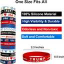 Trump Bracelets 60pcs, Make Amarica Great Again American Flag Wristband, USA Veterans Day Patriotic Party Accessories, Fourth 4th of July Red White and Blue Decoration Memorial Day Favors