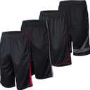 Essential Elements 4 Pack: Men's Dry-Fit Sweat Resistant Active Athletic Performance Shorts (3X-Large)