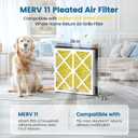 20x20x3 MERV 11 Air Filter Compatible with Zephyr VGF Series 20x20x3 Whole Home Deep Pleated Return Air Grille Filter, MERV 11 Air Filtration System, Yellow (2 Pack)