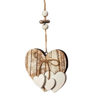 Sun&Beam Heart-Shaped Wooden Decorative Hanging Handmade Hearts Ornaments for Wedding Party Valentine Christmas Home Decoration Car Dcor (D-#1, 1Pcs)