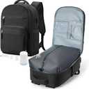 winspansy Vacuum Backpack Travel Compression Bags with Pump Carry-on for Travel Personal Item Waterproof Laptop College Casual Daypack Backpacks Flight Approved for Men Women Mochila de Viaje Black