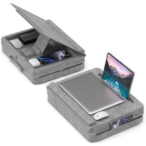 KDD Laptop Lap Desk with Cushion, Laptop Table with Storage for Bed & Sofa, Adjustable Lap Pillow Stand with Anti-Slip Strip & Cell Phone/Tablet Slot for Home Office College