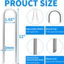 MySit 12 Inch 50 Pack Heavy Duty U Shaped Garden Stakes, 11 Gauge Galvanized Fence Stakes Landscape Staples Metal Yard Stakes for Ground, Drip Hose, Inflatables, Outdoor Decorations