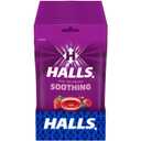 HALLS Throat Soothing (Previously HALLS Breezers) Cool Berry Throat Drops, 12 Bags of 25 Drops (300 Total Drops) BB 17OCT27