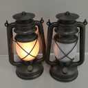 Outdoor Lanterns Waterproof Hanging Vintage LED Camping Lamps with Dancing Flame Non-Solar Remote Control Light Landscape Decor for Table Patio Garden Yard Pathway Porch 2Pack (3AA Batteries Power)