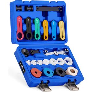 Orion Motor Tech Master Quick Disconnect Tool Set, 25pc Line Disconnect Tool Kit for A/C Fuel & Transmission Systems, Fuel Line Disconnect Tools for Mechanics Compatible with Ford Chevy GM More, Blue