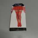 2 x Dreamgirl Women's Lace Top Fishnet Thigh High Hosiery, Red, One Size Queen