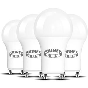 GU24 LED Light Bulb Dimmable, 5000K Daylight, 12W(100W Equivalent), 1200 Lumens, A19 Shape LED Bulbs, Twist and Lock GU24 Pin Base with Two Prongs (4-Pack)