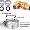 SIGURANTA Garden Hose Repair Connector with Clamps Hose End Repair Kit,3/4" Barb Garden Hose Fittings Male and Female brass garden hose ends (3/4"Barb-2 Set)