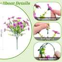 Artificial Flowers for Outdoors Potted Spring Decor, 12 Bundles Fake Summer Daisy with Realistic Eucalyptus Leaves, Faux Plants for Greenery Boxwood Porch Patio Garden Pot Lawn(Red Purple Yellow)