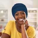 2 x 2 PCS Cotton Slouchy Chemo Beanies, Chemo Cap Headwear Cancer Hats for Women with Hair Loss (One Size)