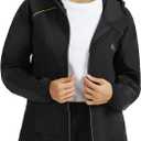 LAZAWG Women's Rain Jacket Lightweight Waterproof Raincoat Breathable for Summer Spring Hiking Travel Fit Light Rain (Black, M)