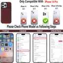 GUERNICA for iPhone 14 Pro (6.1") Case Wallet with Card Holder, RFID Blocking Leather Protection, Shockproof Women Men Phone Case for Apple 14 Pro, Wine Red