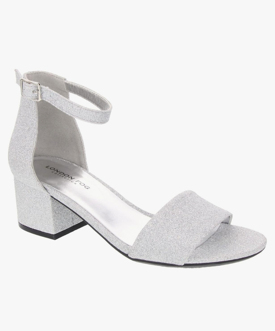LONDON FOG Women's Nikki Low Two Piece Block Heel Dress Shoe Ladies Ankle Strap Pump Sandal, Size:10M