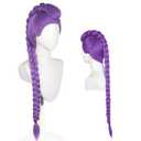 Lucoacos Girls Anime Cosplay Wig 24inch Purple Braid Wig Halloween Party Costume Wigs