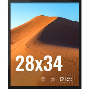 LaVie Home 28x34 Picture Frame for Wall Display, 28x34 Black Picture Frame with HD Plexiglas, 28 x 34 Photo Frame 1 Pack, Display Frame for Vertical or Horizontal, Classic Collection