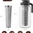 Cold Brew Coffee Maker 64oz, Iced Coffee Maker with 304 Stainless Steel Filter, Mason Jar Pitcher with Lid and Spout (Black)