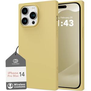 Cocomii Rectangle Case for iPhone 14 Pro Max, Wireless Charging Compatible, Matte Butter Silicone