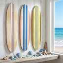Gerrii 3 Pcs Surfboard Wall Decor 23.6" x 5.4" Beach Room Decor Large Wooden Summer Surfboard Wall Hanging Sign Hawaiian Tropical Art for Surfer Bedroom Bathroom Livingroom Decorations
