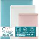 COOK WITH COLOR Extra Large Cutting Board Set, Jumbo-Sized Boards with Rubber Border for Enhanced Cooking Experience, 3-Piece, Teal