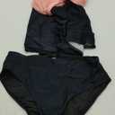 Yonique Tankini Swimsuits for Women Tummy Control Bathing Suits Two Piece Tankini Tops with Bikini Bottoms Twist Swimwear (X-Large, Pink & Black Tankini)