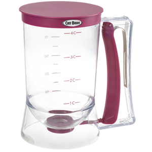 Pancake Batter Dispenser  4Cup Batter Dispenser with Squeeze Handle for Pancakes, Waffles, Muffins, and Crepes  Baking Tools (Purple)