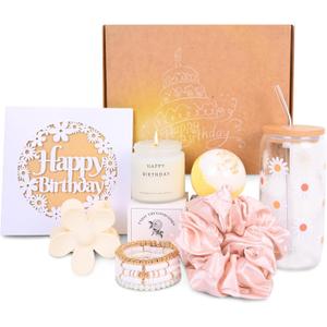 Birthday Gifts for Teen Girls, Happy Birthday Gift Basket for Women, Sister, Friendship, Daughter, Girlfriend, Best Friend, Wife, Her, Female, Cousin, Unique Return Gifts Ideas (White)