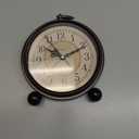 Vintage Analog Alarm Clock, 4.3" Silent Non-Ticking Quartz Desk Clock, Battery Operated Table Clock for Bedroom, Living Room, Office, or Gift (New White)