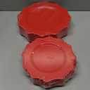 COLOSUS Disposable Plastic Plates 60Pcs, Christmas Red Plastic Party Plates, Heavy Duty 30 Dinner plate 10.5 and 30 Salad/Dessert Plate 8.25 for Christmas party dinner