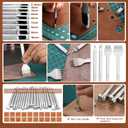 TLKKUE Leather Tooling Kit Leather Craft Tools Leatherworking Kit with Custom Handbag Cutting Mats Engraving Punching Sewing Stamping Sanding Tools for Handicraft Work Professional (XXXL)