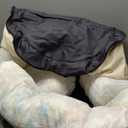 Bedsure ComfyFleece Donut Medium Dog Bed - Washable Faux Fur with Corduroy Fleece & Anti Slip Bottom, Round Pet Bed with Removable Cover, Cream, 30x30x8 inches