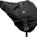 Harrison Howard Premium English Saddle Cover, Waterproof & Breathable Fleece-Lined Protective Saddle Cover (Dressage-One Size, Mars Black)