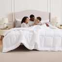 Bedsure Comforter Duvet Insert - Quilted Comforters Oversized King Size, All Season Duvet, GentleSoft Down Alternative Bedding, with 8 Tabs, Gifts for Women/Men, White, Oversized King 116 x 98 Inches