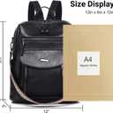 WYFJNX PU Leather Womens Backpack Purse Ladies Backpack Handbag Fashion Shoulder Bag Small Travel Bag Black