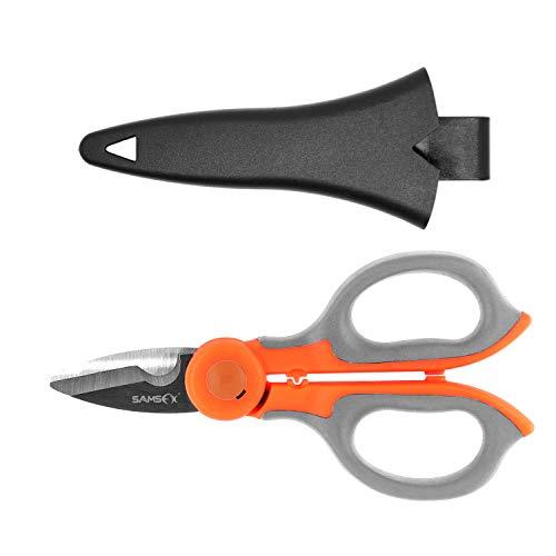 Pack Of 3 SAMSFX Fishing Heavy Duty Anti-Slip Serrated Edge Scissors Saltwater Freshwater Braid Scissors Braided Line Cutter with Plastic Belt Case Sheath Kit (Enlarge Finger Hole, Gray & Orange Handle) Pack Of 3 SAMSFX Fishing Heavy Duty Anti-Slip Serrated Edge Scissors Saltwater Freshwater Braid Scissors Braided Line Cutter with Plastic Belt Case Sheath Kit (Enlarge Finger Hole, Gray & Orange Handle)