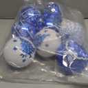 SHareconn 100MM/ 4 Inch 9PCS Large Christmas Balls Ornaments, Shatterproof Plastic Hanging Big Baubles Set for Xmas Tree Decoration Holiday Party Wedding Decorations with Hook, Blue and White