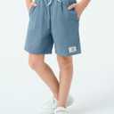 Haloumoning Boys Corduroy Shorts Kids Casual Elastic Waist Drawstring Summer Shorts with Pockets  (Blue), 140