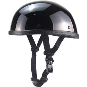 Motorcycle Half Helmet Beanie Cruising Skull Cap Small Helmets for Motorbike Scooter Chopper Moped Scooters Electric (Gloss Black, Smal)