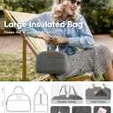 Adults Bento Box with Insulated Lunch Bag, 74oz Capacity 3 Stackable Leak-Proof Bento Box Built-In Utensil and Sauce, PFAS & BPA-Free, Microwave & Dishwasher Safe (Dusk Gray)