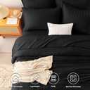 CozyLux Twin Comforter Set with Sheets 5 Pieces, Black Seersucker Textured Bed in a Bag for Bedroom, Luxury Soft Bedding Sets with Down Alternative Comforter, Sheets, Pillowcase & Sham for All Seasons