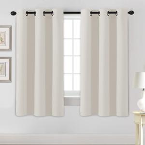 H.VERSAILTEX Room Darkening Curtains for Living Room Light Reducing Thermal Insulated Window Treatment Panels/Drapes Grommet Top 2 Panels (Ivory - 42 x 63 Inches)